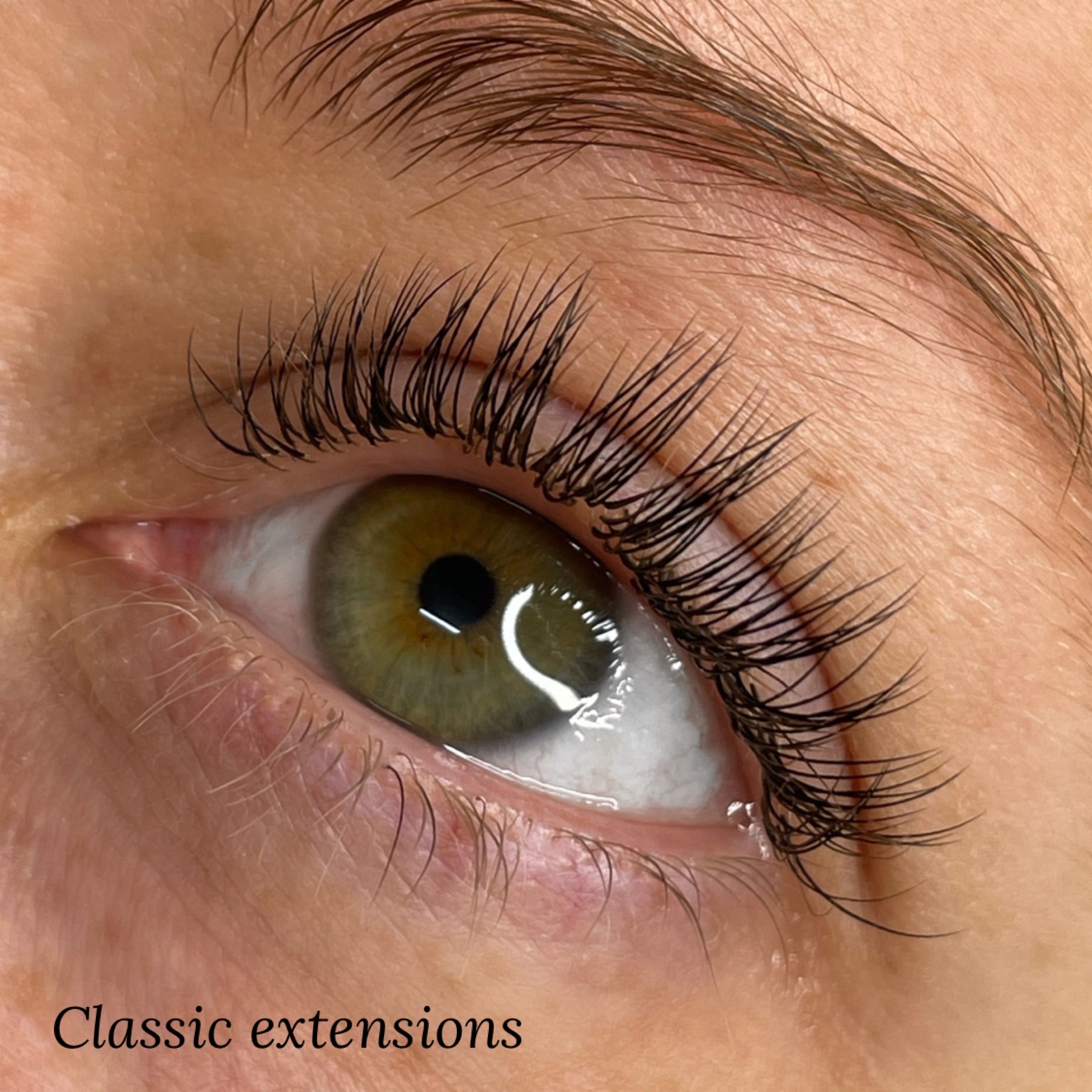 Classic lash extensions, close-up